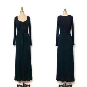 Rachel Pally Black Zinta Fine-Knit Maxi Dress XXS